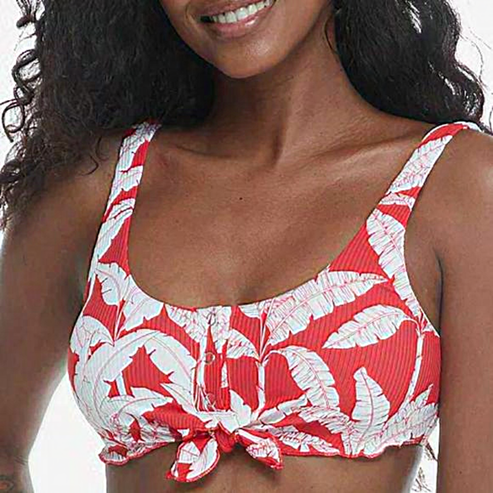 Body‎ Glove Printed Tropik Vibe Kate Scoopneck Ribbed Bikini Top Red S